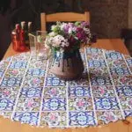 رومیزی مخمل گرد گلستان