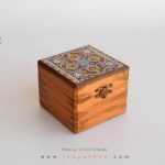 جعبه کوچک چوبی طرح کاشی