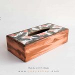 جعبه دستمال کاغذی چوبی طرح بهار