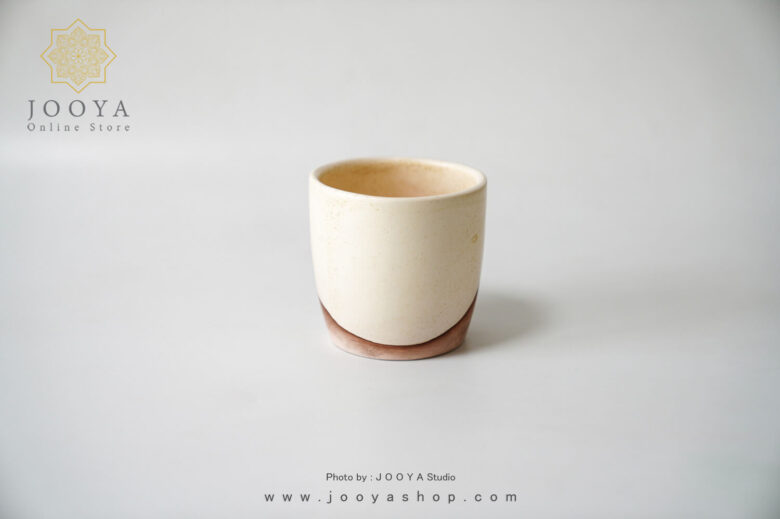 لیوان سرامیکی کرمی - تصویر 2