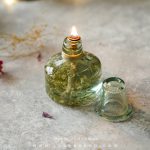 شمع شیشه ای گل عروس