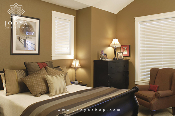 اتاق خواب بسیار خاص به رنگ قهوه‌ای بلوطی