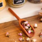 قاشق ادویه طرح سوک متوسط با چوب راش