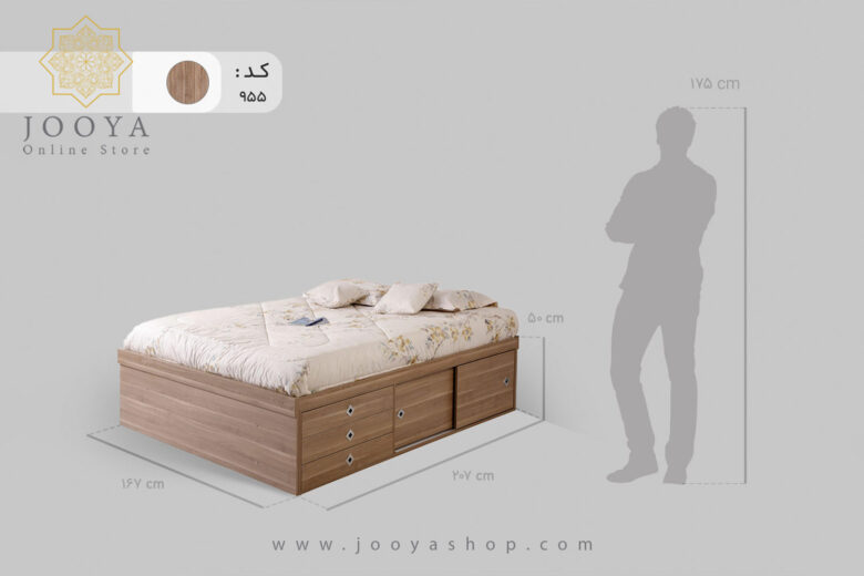 تخت خواب دو نفره باکس دار ملکا مدل MD20 - تصویر 2