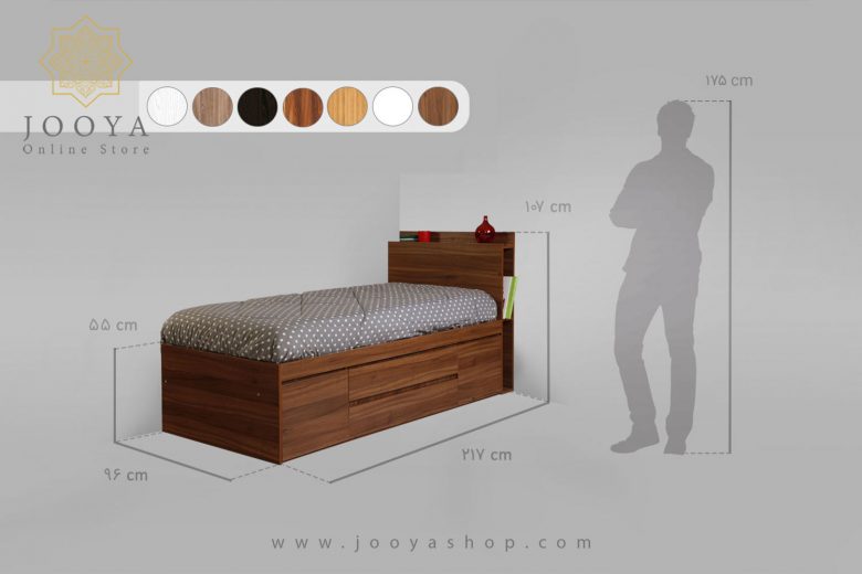 تخت خواب یک نفره کشودار ژالین مدل BS901 - تصویر 2