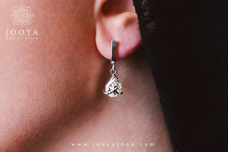 گوشواره نقره الماس با طراحی خاص و زیبا