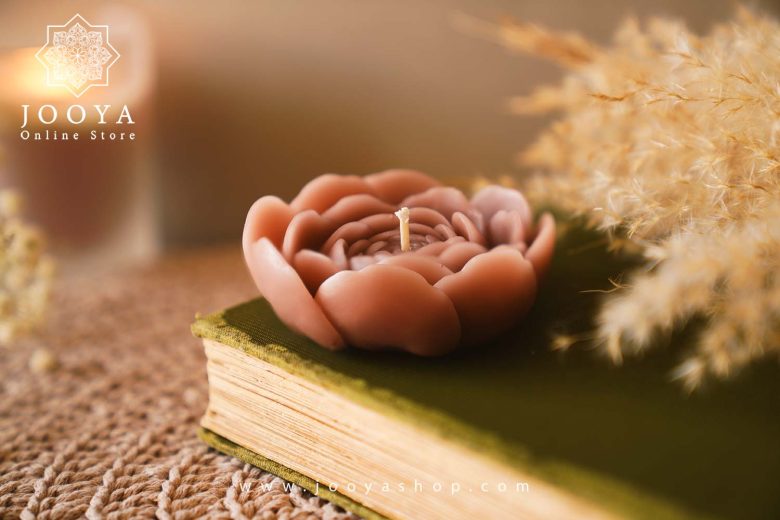 خرید و قیمت شمع گل رز پیونی