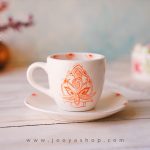 خرید فنجان و زیر فنجانی سرامیکی مدل غنچه با قیمتی عالی