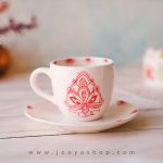خرید فنجان و زیر فنجانی سرامیکی مدل بارانا