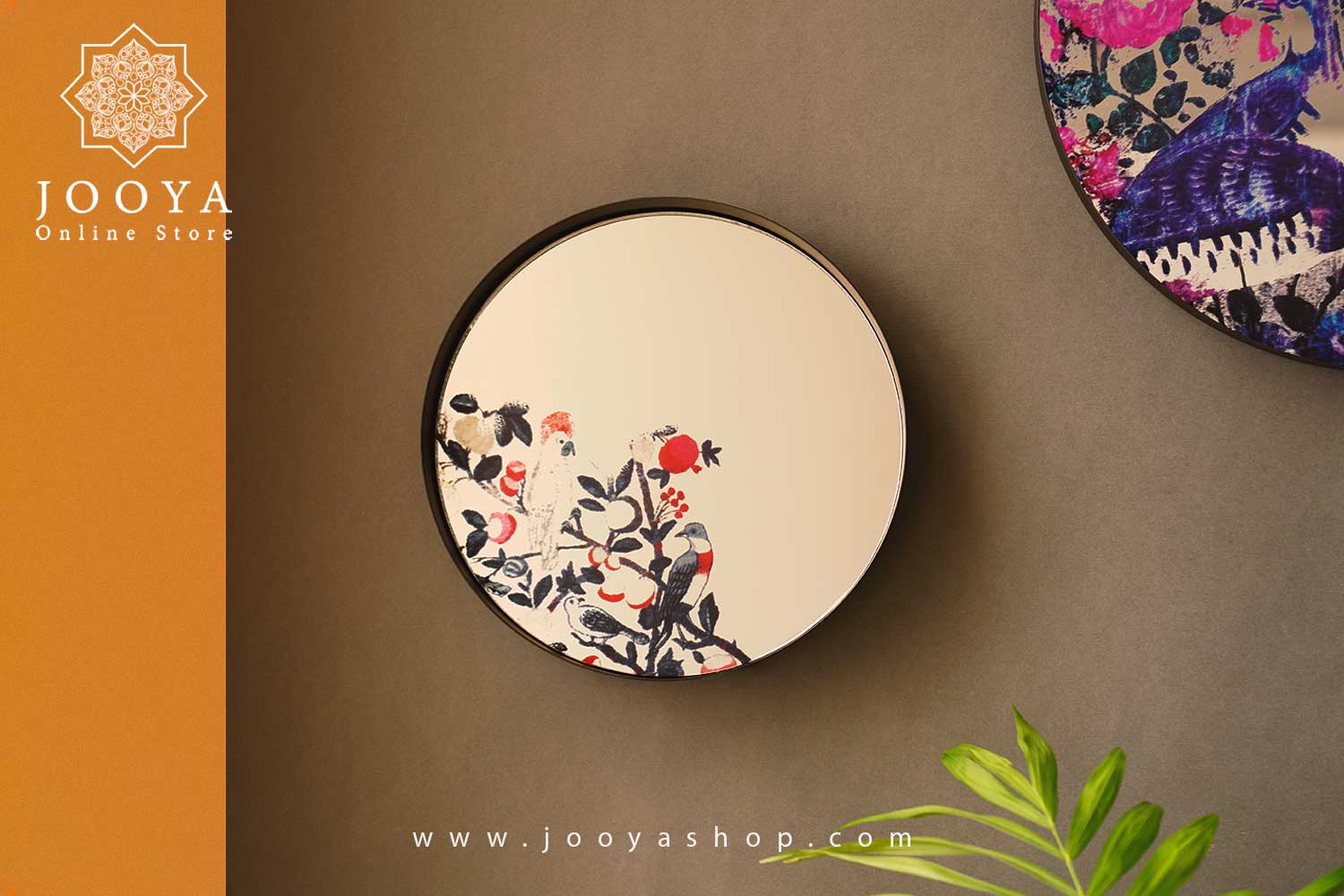آینه دکوراتیو طرح طوطی و شاخه مناسب برای دیزاین های خاص آینه دکوراتیو طرح طوطی و شاخه مناسب برای دیزاین های خاص