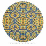 خرید رومیزی مخمل فرش کاشی زرد با بهترین قیمت و کیفیت