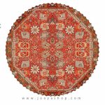 خرید رومیزی مخمل گرد فرش نارنجی با قیمتی عالی