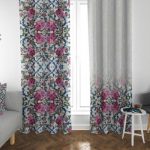 خرید پرده مخمل ست گل کاغذی با قیمتی عالی