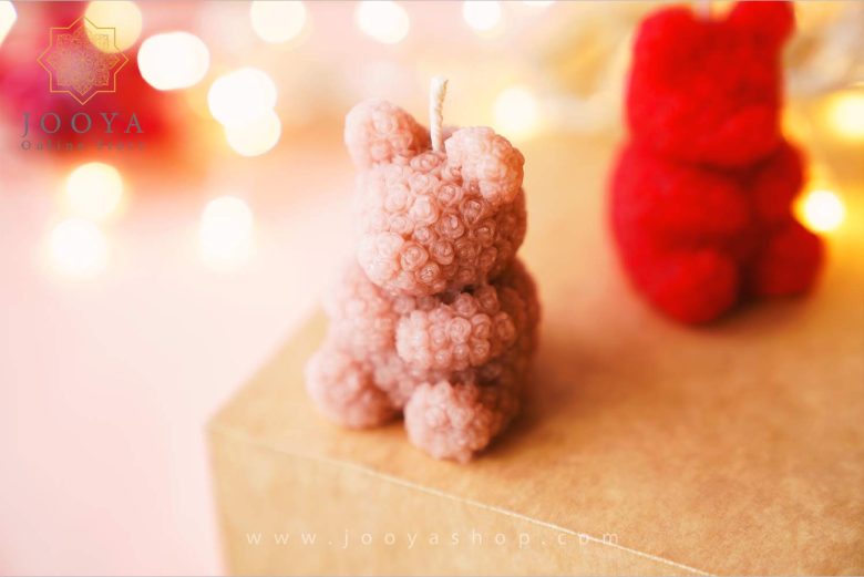 شمع خرس گلدار نسکافه ای روشن با بهترین کیفیت در فروشگاه اینترنتی جویا