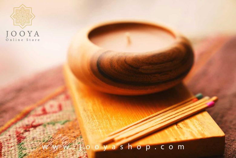 خرید جاشمعی پهن چوبی رادین با بهترین قیمت و کیفیت