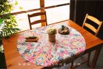 رومیزی گرد طرح رنگین با کیفیتی عالی در جویا