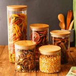 سایزبندی بانکه پیرکس درب چوبی مدل گرد