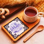 خرید زیر لیوانی چوبی طرح ترنج