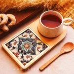 خرید زیر لیوانی چوبی طرح خاتون
