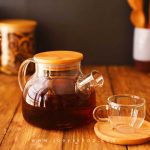 قوری پیرکس درب چوبی