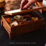 جعبه شکلات خوری پایه دار چوبی ژنوس در جویا