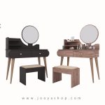 خرید میز آرایش دخترانه اسپرت آینه گرد پایه بلند ژینا مدل TM102