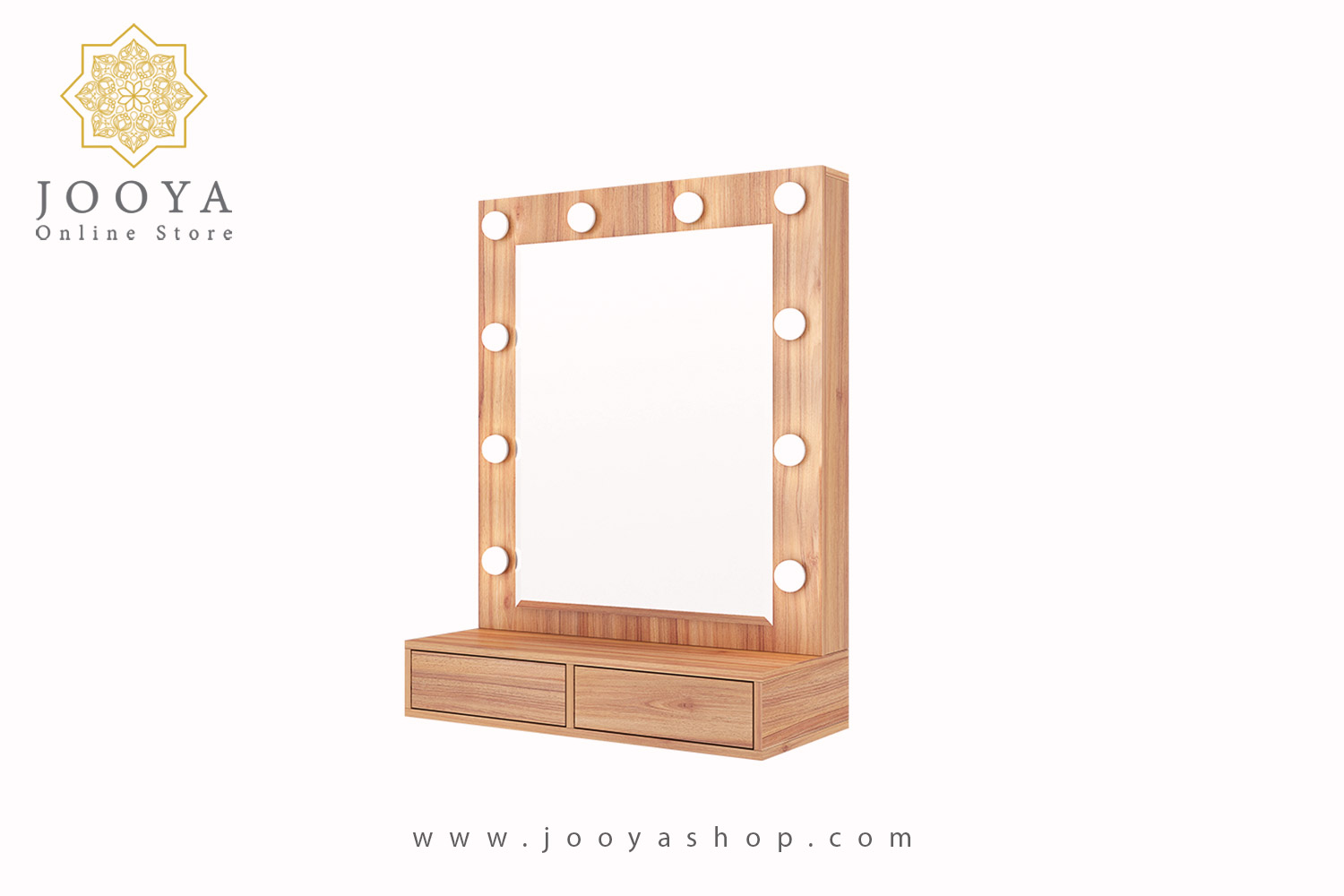 میز آرایش مدرن دیواری دور چراغ دو کشو کابان مدلTM 108 میز آرایش مدرن دیواری دور چراغ دو کشو کابان مدلTM 108