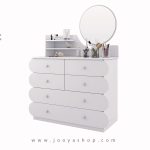 میز آرایشی اسپرت ساده 6 کشو آینه گرد هاریکه مدل TM 114