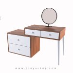 میز آرایش دخترانه اسپرت آینه گرد پایه دار آدور مدل TM 122