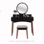 قیمت میز آرایش دخترانه اسپرت مشکی پایه چوبی ریوا مدل TM 162