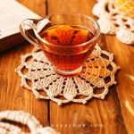زیر لیوانی بافتنی مدل فریماه