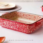 تابه مستطیل گل قرمز متوسط مدل مارینا