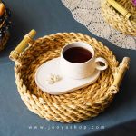 سینی دسته طرح 2 قهوه ای مدل ژينا