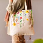 خرید ساک خرید پارچه ای طرح نارگل