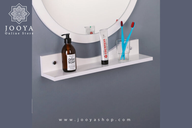 خرید آینه سرویس بهداشتی دلفین مدل 1015-1 به همراه شلف رنگ سفید