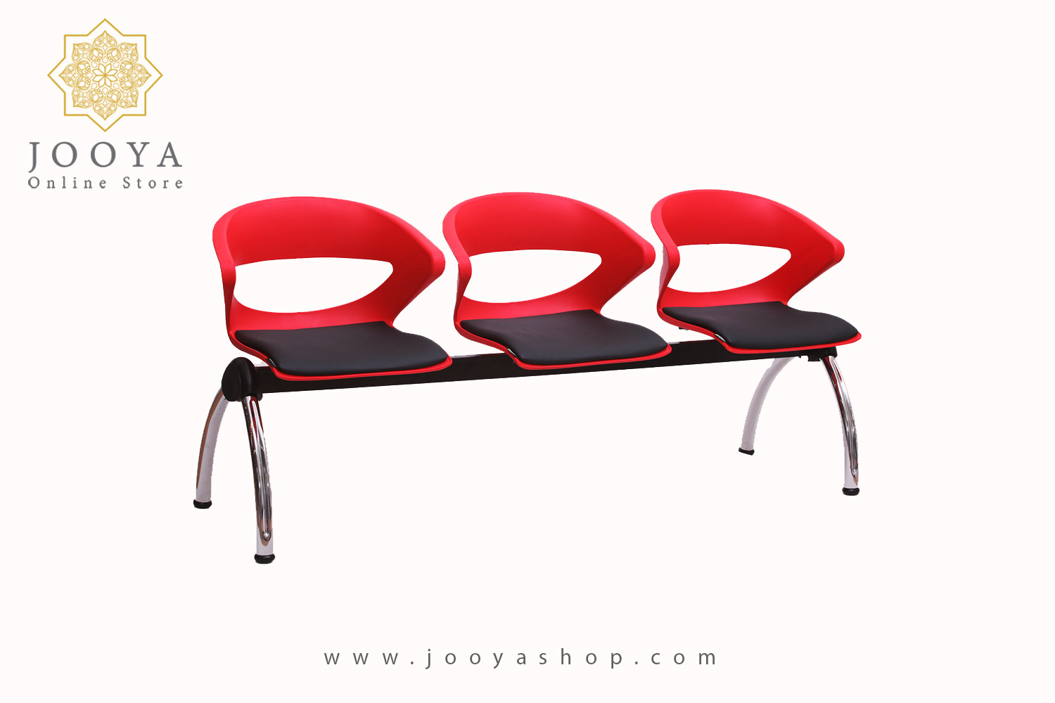 نیمکت انتظار کیکا با تشک پایه کروم دو نفره کد P852 نیمکت انتظار کیکا با تشک پایه کروم دو نفره کد P852