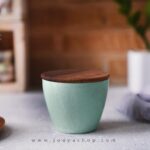 بانکه درب چوبی دلژین رنگ سبز ابی
