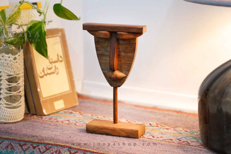 خرید مجسمه چوبی صورتک طرح 3