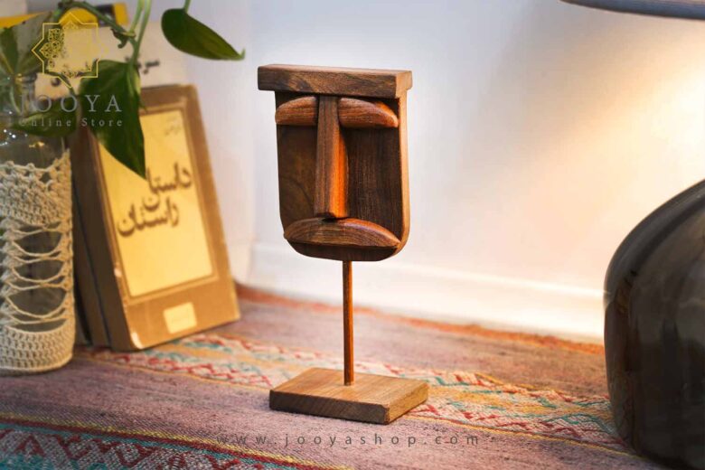خرید مجسمه چوبی صورتک طرح 5