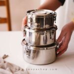 ظرف استیل درب دار 3 تکه شریل