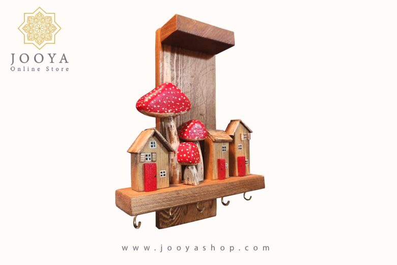 خرید جاکلیدی چوبی طرح قارچ 1