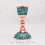 شمعدان فیروزه کوبی کوچک آقاجانی
