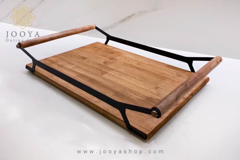 خرید سینی چوبی دسته چوبی آنیک بزرگ