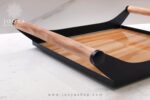 خرید سینی فلزی دسته چوبی آدسا متوسط