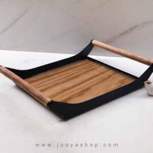 سینی فلزی دسته چوبی آداش