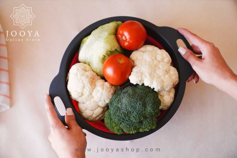 خرید و قیمت آبکش تاشو رابو بزرگ(صورتی)
