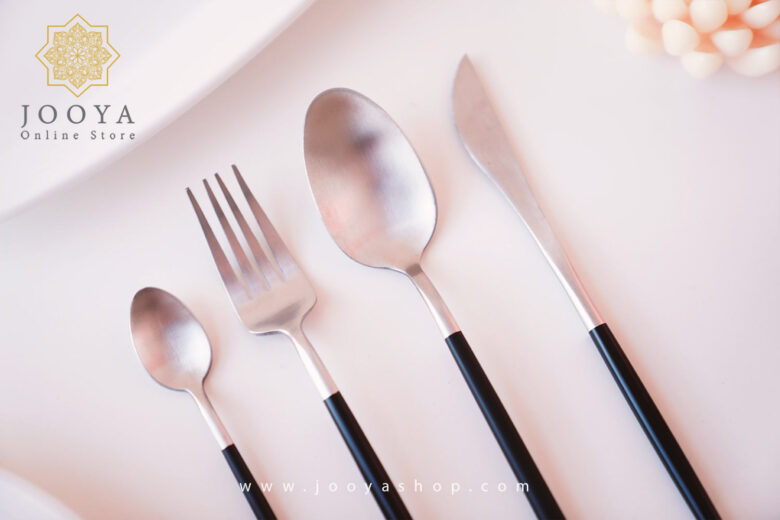 خرید ست قاشق و چنگال STAINLESS STEEL مشکی
