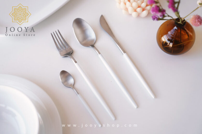 خرید و قیمت ست قاشق و چنگال STAINLESS STEEL سفید