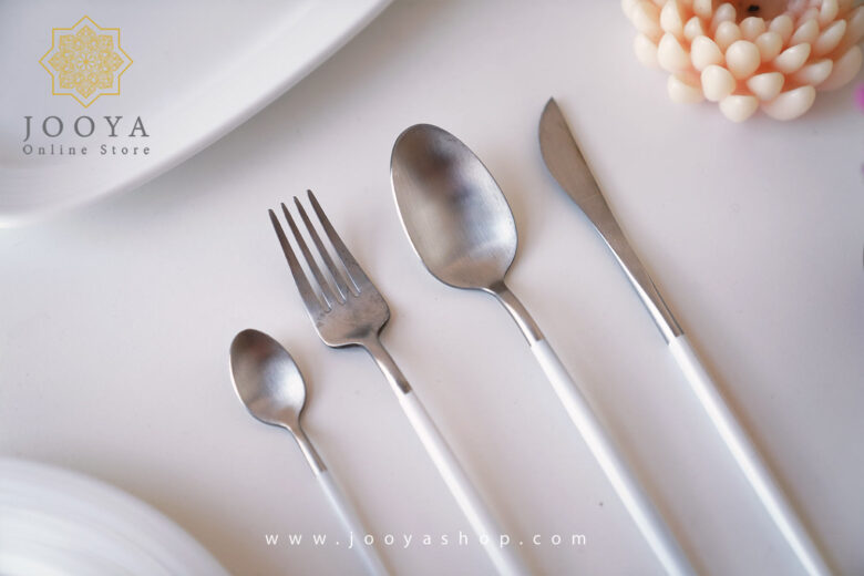 خرید ست قاشق و چنگال STAINLESS STEEL سفید