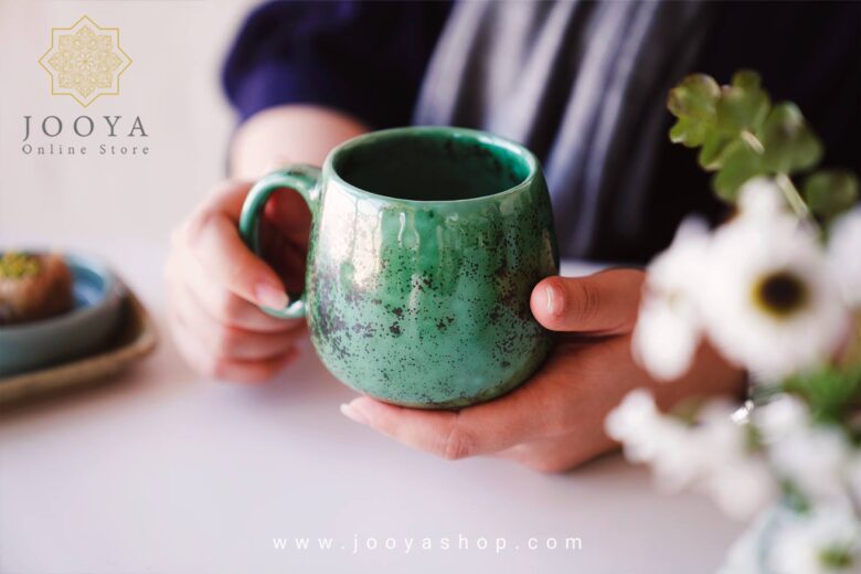 خرید لیوان سرامیکی سونیا سبز تیره
